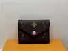 Designer Bag Wallet Card Holder Purse Luxury Bag Compact Envelope-Style Design för räkningar och kort Zippad myntficka Klassisk bokstav Blomstryck