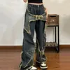 Women's Jeans Designer Pants For Women Long Casual Loose Fading Distressed Edge Star Jean Tops Sexy Old Jacket