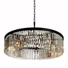 Lustres en cristal circulaires lampe à suspension Vintage fer suspension industrielle Loft rétro rond Droplight Bar café chambre Americ291D