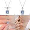 Pendant Necklaces S925 Sier Womens Natural Blue Topaz Per Bottle Engagement Anniversary Necklace Jewelry Drop Delivery Pendants Dh2Ne