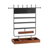 Jewelry Pouches 6 Layers Display Stand Showcase Wooden Iron For Rings Necklace Holder Rack