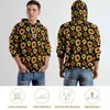 Kvinnors hoodies solrosor polka prickar långärmad vintage blommig kawaii casual hoodie vinter harajuku överdimensionerade design lösa tröjor