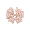 Hårklipp 80st 20Colors Fashion Wave 8x8cm Bow med klipp för barn Boutique Ribbon Hairpin Girls Accessories