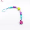 Pacifier Holders Clips Food Grade Silicone Beads Teingチェーンラウンドメタルクリップベビーチョーチーズホルダーアクセサリー231215