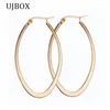 Hoop Earrings Fashion Big For Women Trendy Titanium Steel Jewelry Gold Black Color Temperament Large Circle E026