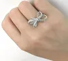 Cluster Rings Classic S925 Sterling Silver Color Bow Butterfly Zircon Ring Women's Fashion Wedding Engagement Jewelry 2023