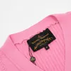 Pulls pour femmes West Wood Empress Dowager Vivienne Saturn Cardigan tricoté en laine floquée brodée