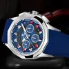 Wristwatches NEVIS Mens Sports Watch Casual Quartz WristWatch Luminous Nautical Flag Dial Silicone Strap Male Business Clock Reloj211B