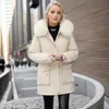 Parkas en duvet pour femmes hiver épaissir vers le bas coton veste chaude manteau femmes Parkas décontractés automne vêtements doublure de fourrure en vrac mode vêtements à capuche L231215