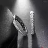 Pendientes de aro de moissanita de 0,8 quilates para mujer, Plata de Ley 925, tendencia 2023, joyería elegante chapada en oro blanco de 18K, pendiente para hombre