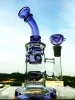 8 pouces dab plate-forme pétrolière fab oeuf verre tuyau d'eau recycleur pomme de douche bong verre capiteux art en verre violet avec bol violet 12 LL