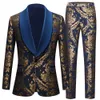 Costumes pour hommes Blazers Hommes Claret Rouge Marié Mariage Tuxed Business Robe De Bal Tuxedo Floral Blazer Slim Fit Groomsmen Party Costume Homme 231215