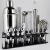 Bar Tools 28-teiliges Premium-Shaker-Bargeschirr aus Edelstahl für die Bar 550/600/750/800 ml Boston Cocktail-Shaker-Set Barkeeper-Set inklusive Shaker-Löffel 231214