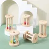 Spinning Top Montessori Ball Cylinder Rolling Drum - Wooden Rattle Rolling Toy - Crawling Toy for Babies 6-12 Months 231214