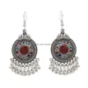 Dangle Chandelier 4 Colors Bohemian Vintage Sier Enamel Ball Tassel Earrings Jewelry Design Drop Delivery Dhjrm