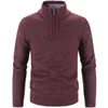 Maglioni da uomo invernali in pile da uomo maglione più spesso mezza cerniera dolcevita pullover caldo maglioni di lana lavorati a maglia slim maschili di qualità per la primavera 231214