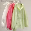 Others Apparel Fashion Fluorescent Hooded Jacket Women Sun Protection Clothing Korean Loose Thin Sunsn Outwear Casual Zipper Basic CoatL231215