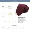 Bow Ties Mens Wine Red 7CM Tie High Quality Business Suit Neck For Men Great Party Wedding Work Male Fashion Formal Necktie