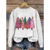 Men s Tracksuits 2024 Christmas Tree WomenS Sweatshirt Hoodie Autumn Winter O Neck Long Sleeve Sweater Pullovers Festival Female Clothing 231215