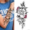 Tillfälliga tatueringar sexig blomma fågel tillfällig vattentät tatuering klistermärke flicka fjäril dreamcatcher kors kropp arm ärmhylsa bröstet falska totem kvinnor 231215