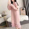 Urban Sexy Dresses Ribbed Sweater Dress For Women Autumn Winter Korean Midi Knitted Dress Female Stylish Patchwork Ruffle Hem Dress 231215