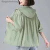 Altri abbigliamento allentato estate cappotto sottile protezione solare abbigliamento da donna 2022 nuova moda mamma con cappuccio grande tasca giacca selvaggia Fe CapispallaL231215