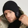Berets Winter Men And Women Knitted Woolen Hat Fashion Outdoor Solid Color Thickened Warm Ear Protection Riding Cold Cover