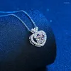 Chains SEMNI 1.0ct Moissanite Dimond Heart-shaped Pendant Necklace 925 Sterling Silver Fine Jewelry For Women Promise Gift Free