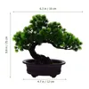 Juldekorationer Artificial Pine Poted Green Plant Flower Tablett Japanese Cedar Bonsai Tree Y231215