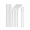 6*241MM 304 Stainless Steel Straw Reusable Home Party Wedding Bar Drinking Tools Barware 3pcs Straw inclus brush set BJ