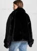 Kadınlar kürk sahte kürk RR3111 büyük boy sahte vizon kürk ceketleri kadınlar için düğme dekorasyonu sahte kürk kışlık kadınlar uzun kollu gevşek siyah kürk ceketler T231215