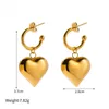 Hoop Earrings 2023 Chic Heart Huggie Retro French Light Luxury Form for Women Gold Color Fashion Girl Girt