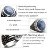 Bagues de cluster Bijoux turcs Bague pour hommes Big Stone Natural Kyanite 925 Sterling Silver Rose Gold Dames avec