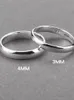 Bröllopsringar 999 Sterling Silver Simple Design Men Tail Ring Women Ring Fashion Veratile Silver Ring 231214