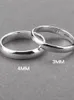 Wedding Rings 999 Sterling Silver Simple Design Men Tail Ring Women Ring Fashion Versatile Plain Silver Ring 231214