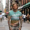 Camisetas masculinas Verão -Camisa Desert Landscape 3D Impresso Férias e Lazer Moda