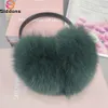 Ear Muffs zima prawdziwe lis futra dla kobiet naturalne lis futra szaliki podwójnie użycie oryginalnych cieplejszych pluszowych uszu na zewnątrz solidny futrzany szalik 231214