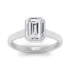 Cluster Rings Redwood 5 7mm 1CT Moissanite Ring Emerald Cut with Certificate Pure Silver 925 Wedding Party Juvel Trend Luxury Wife Gift