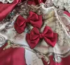Vintage Doll Handmade Bow Hairband KC Hair Ribbon Hairpin Necklace Neckband Lolita Original Design Cute Red&White
