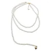 Kedjor Multi-Layer White Imitation Pearl Necklace Vintage Elegant Beads Women's Neck Chain Goth Chocker Wedding Trendy Jewelry Gift