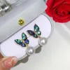 Stud Earrings Natural Freshwater Pearl Ear Studs Female White Butterfly Feeling Ornament Super Fairy