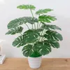 Decorações de Natal Simuladas Plantas Verdes Plástico Monstera Árvore Everygreen Vasos Falsos Flores Sem Pote Varanda el Decoração Planta Artificial 231215