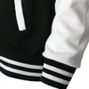 Herrjackor svart vit fast färgjacka Löst överdimensionerade kläder Casual Men Baseballkläder Personlighet Street Coat Warm Fleece Jackets 231215