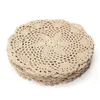 12 pezzi vintage tappetino in cotone rotondo centrini di pizzo all'uncinetto a mano sottobicchieri di fiori lotto tavolo per la casa accessori decorativi artigianali T2005254b
