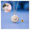 Colliers pendentif rotatif anxiété tournesol pendentif collier pour femmes Zircon cristal Anti-Stress Fidget collier Spining collier bijoux de luxe L231215