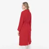 Women's Trench Coats Silk Red Stripe Turn-down Collar Double Breasted Loose-leaf Design Long Sleeve Office Ladies Jacket Coat Women FE5