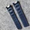 Pulseira de borracha macia de alta qualidade 20mm relógio azul banda acessório pulseira mudança relojoeiro fecho fivela aço inoxidável 221o