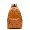 Läderstil student resor ryggsäck hög kvalitet män kvinnor nit väskor berömda handväska designer flickor pojkar mode skola väska291f