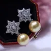 Boucles d'oreilles à tige en perles d'eau douce pour femme, cercle parfait, 9-10mm, Vintage français