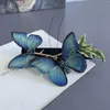 Elegant Gradient Embroidered Butterfly Hairpin Antique Fairy Beautiful Bow Side Clip Handmade